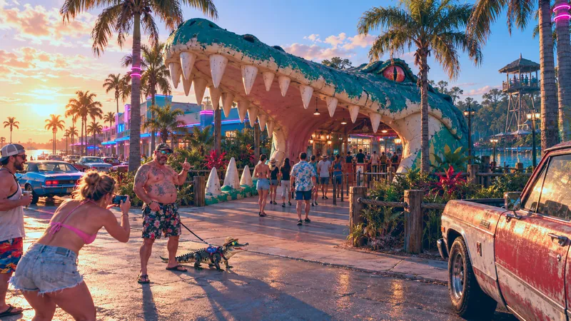 Gatorland rebuilt in GTA VI style: Gatorland, rebuilt as a Vice City scene