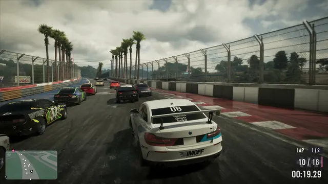 An Extended Look at 17:42: Palm-lined street-circuit race with catch fencing - Miami International Autodrome (F1 Miami GP) feel