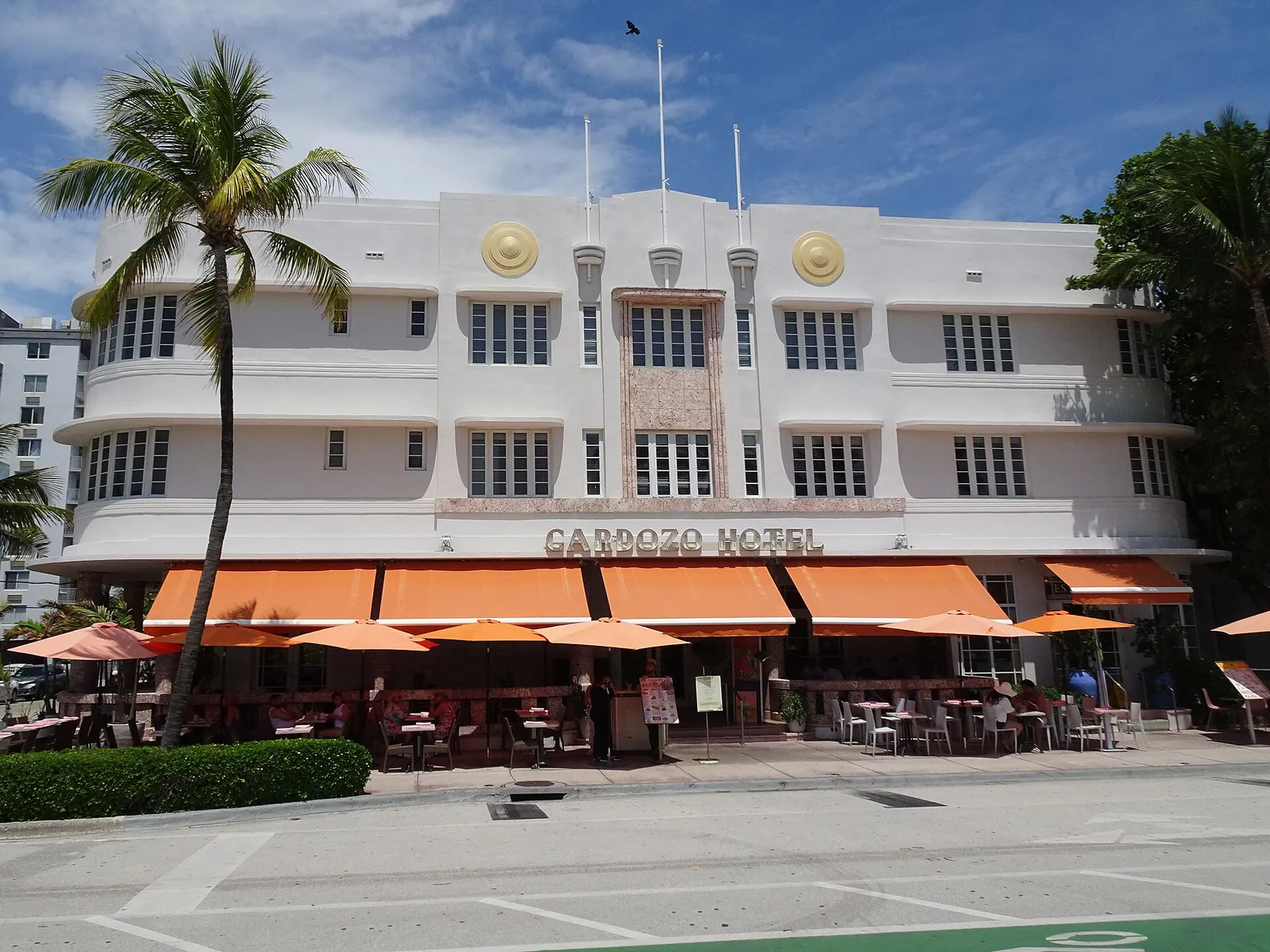 Cardozo South Beach, real-world photo: The Cardozo Hotel at 1300 Ocean Drive, 2024