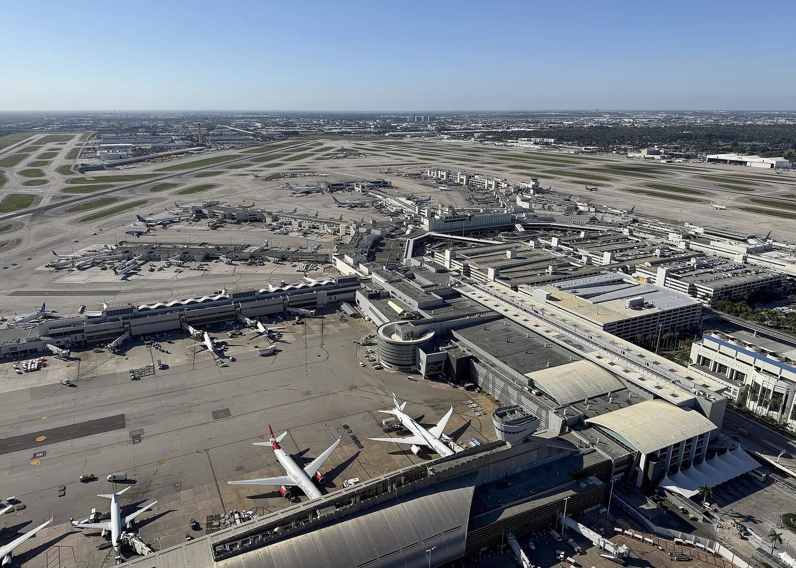 Miami International Airport, real-world photo: Aerial view of Miami International Airport, 2026